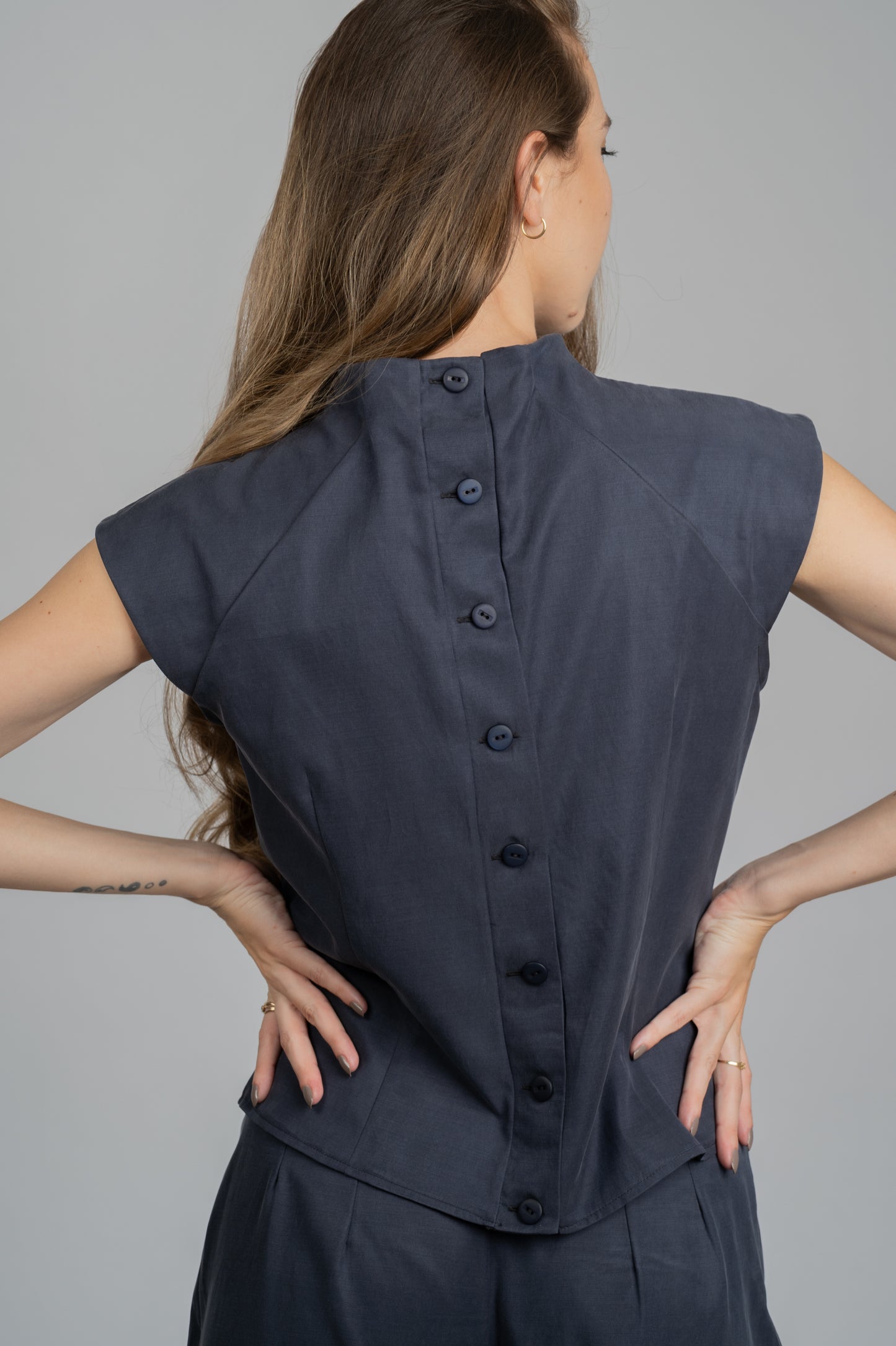 Lil Top - Navy Vegan Silk