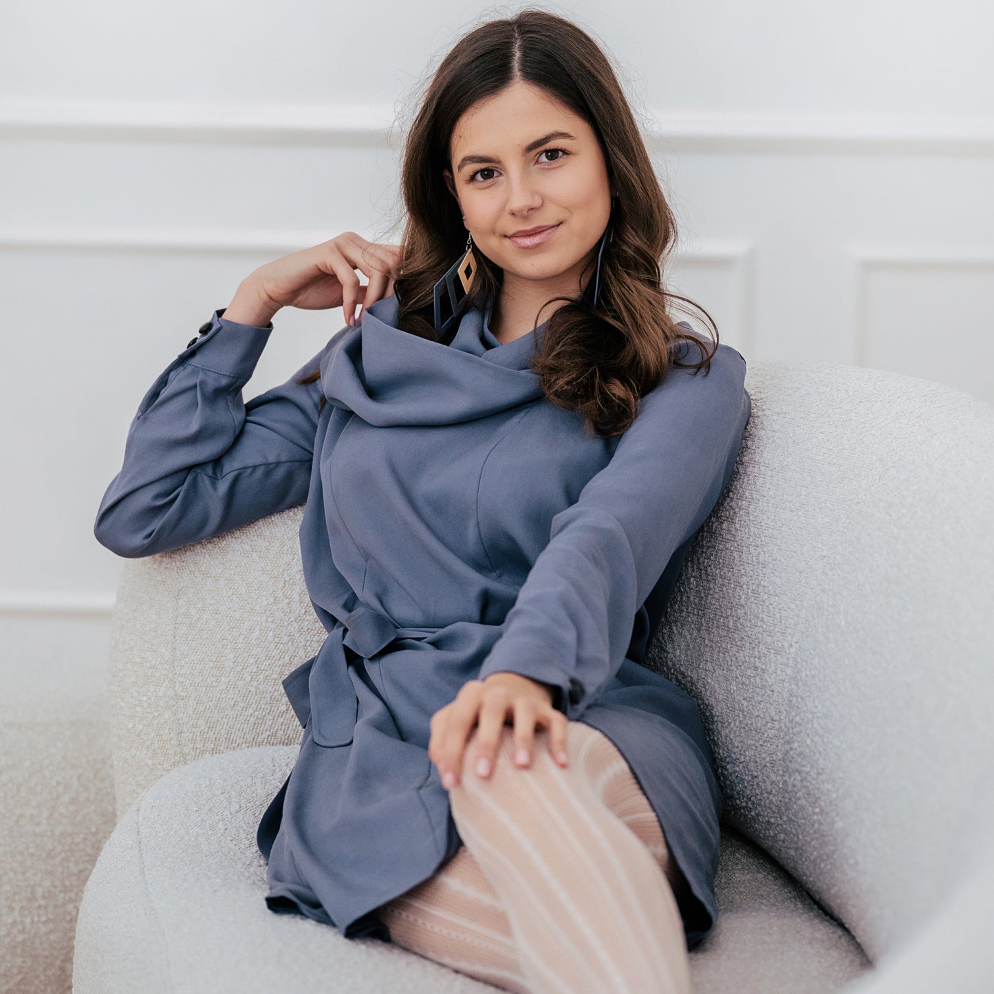 Sage Dress - Pigeon Blue Lyocell