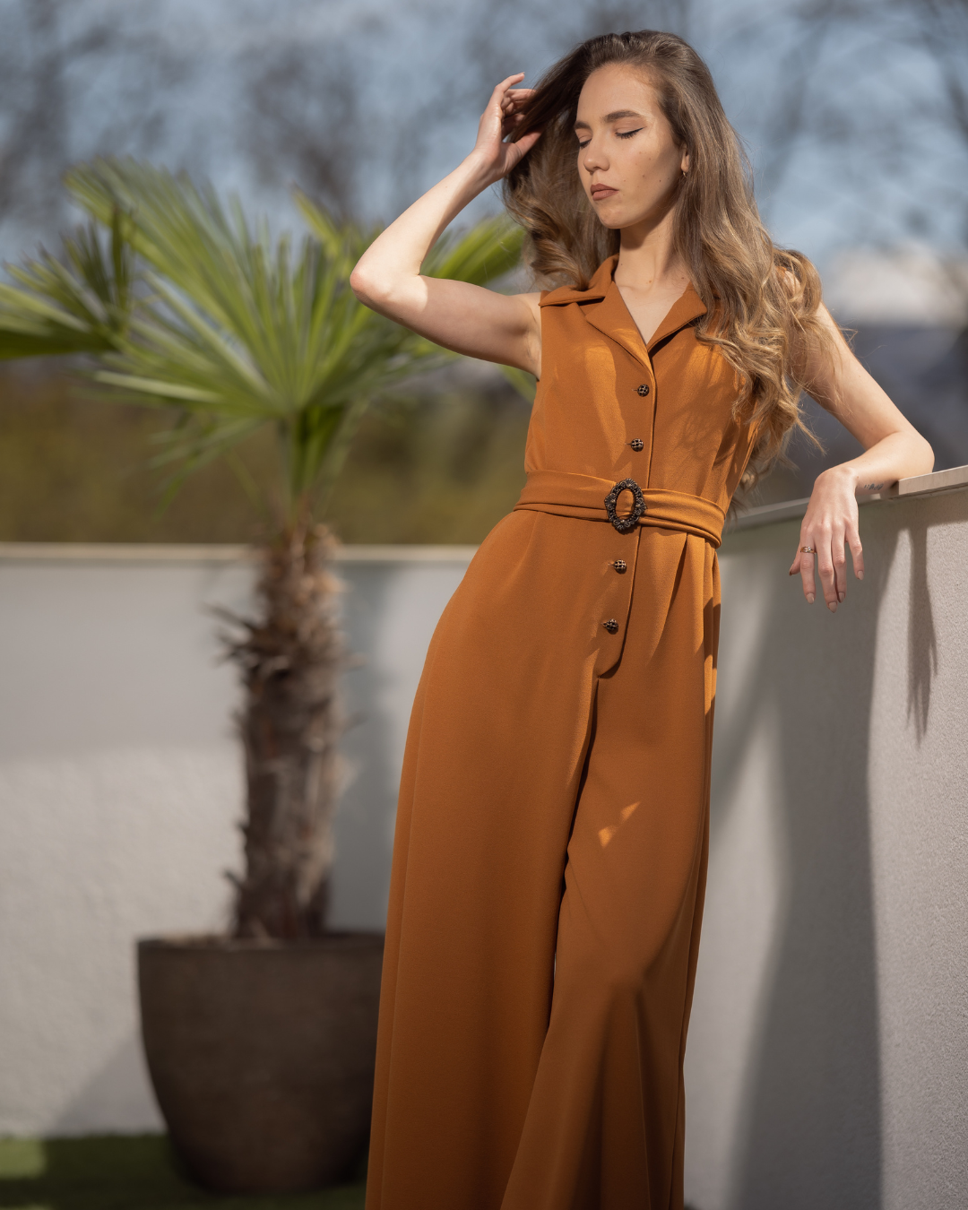 Asha Jumpsuit - Ochre Lyocell