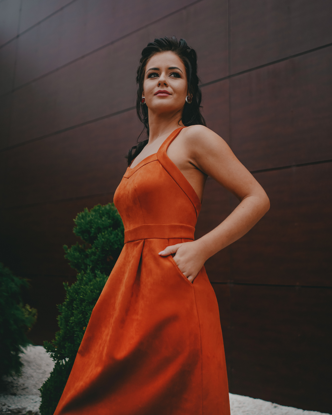 Dinah Dress - Cognac Vegan Leather