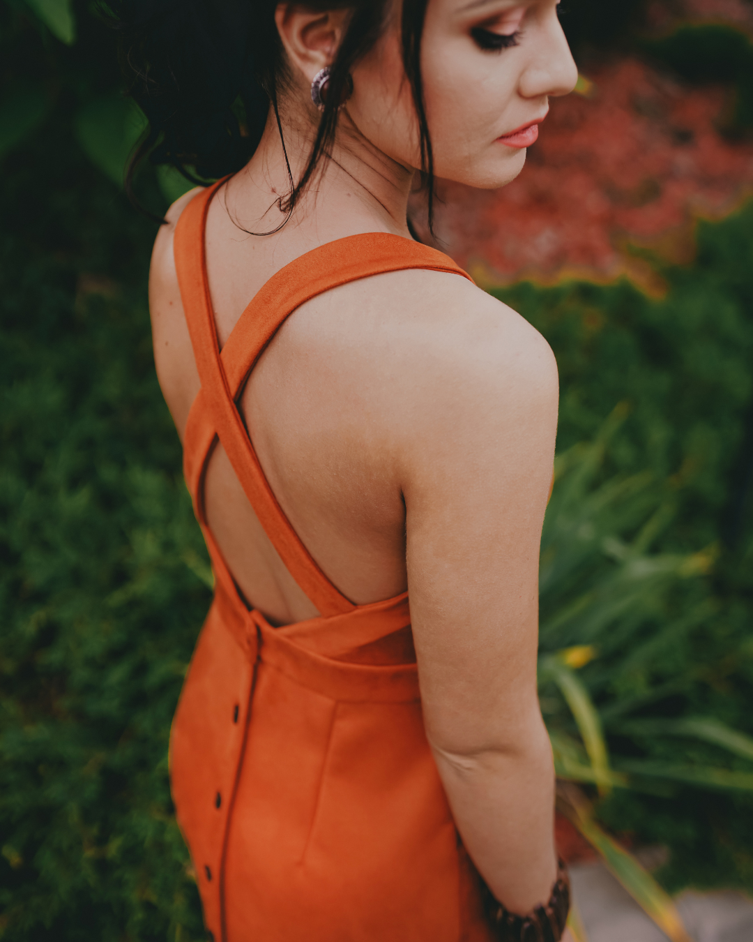 Dinah Dress - Cognac Vegan Leather