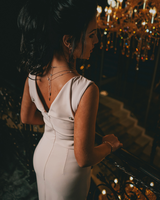 Sophia Dress - Powder Pink Crepe