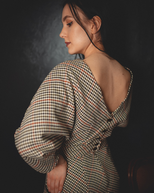 Dinah Dress - Vintage Houndstooth Check