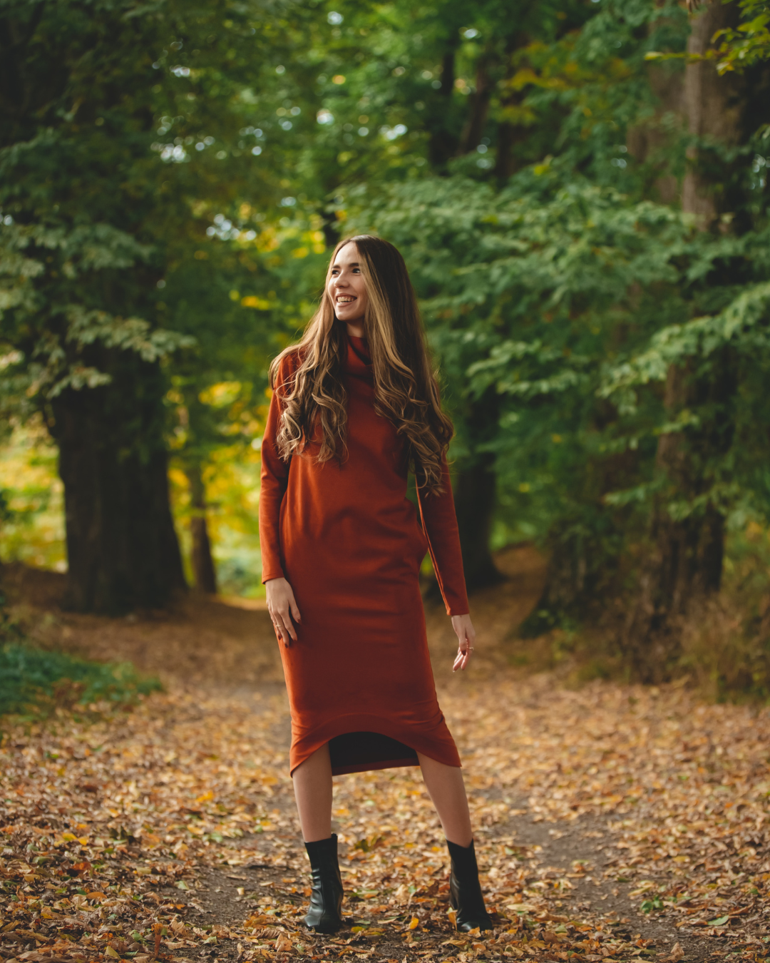 Leila Dress - Cognac Vegan Leather