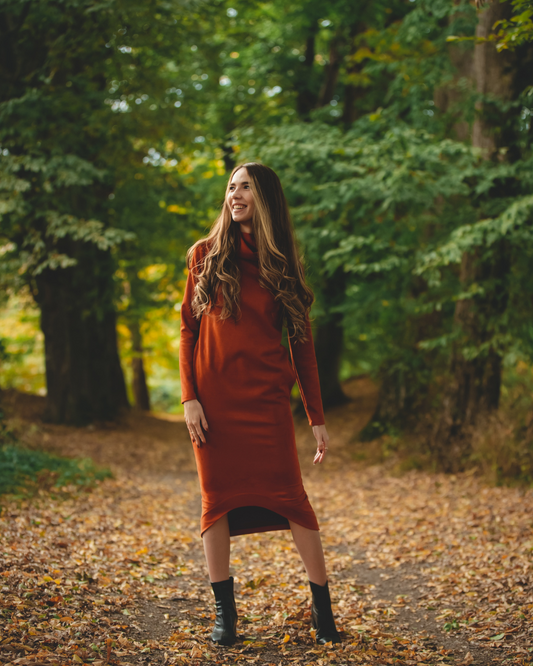 Leila Dress - Cognac Vegan Leather