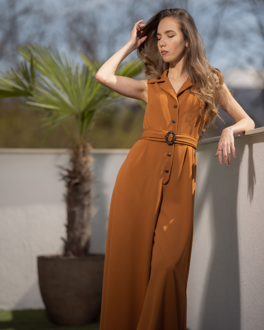 Asha Jumpsuit - Ochre Lyocell