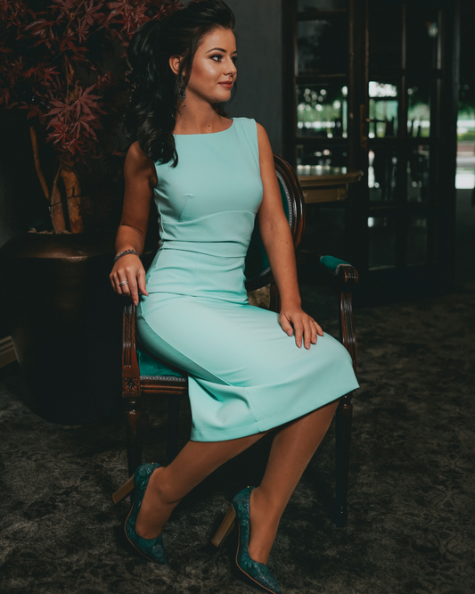 Sophia Dress - Mint Green Crepe