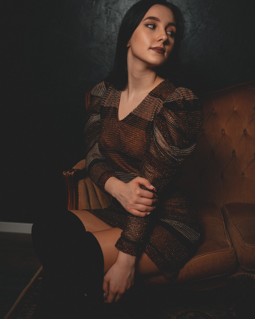 Leg o'Mutton Dress - Lace with Cotton & Natural Silk