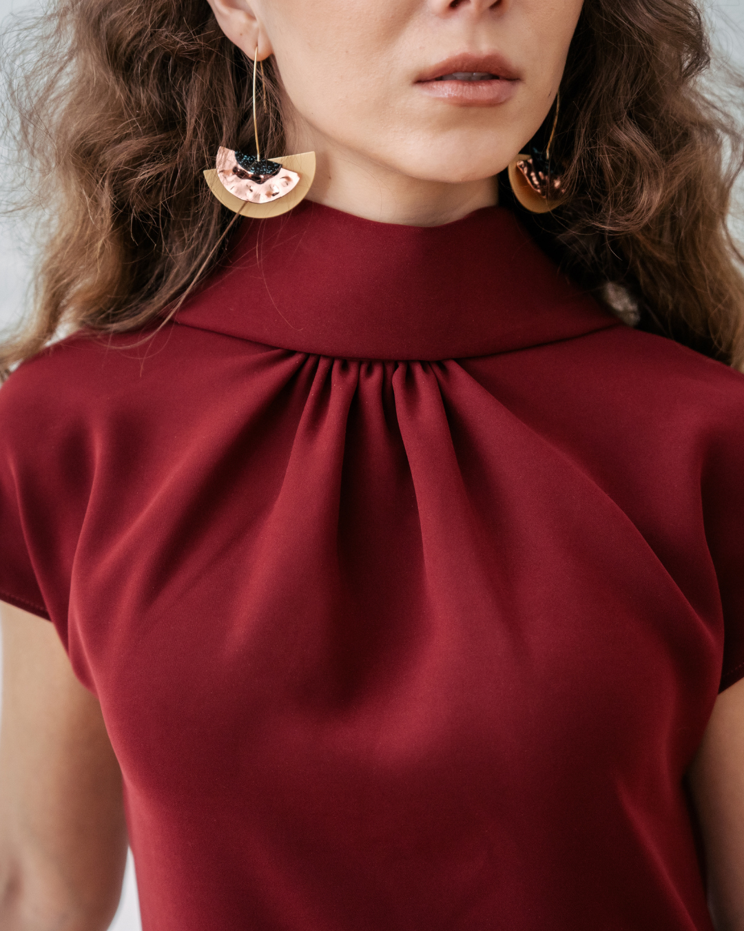 Nadine Dress - Burgundy Viscose
