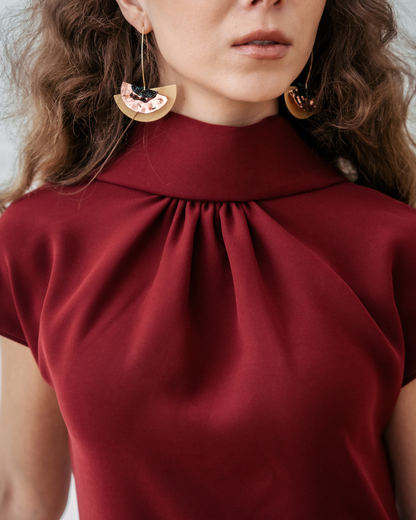Nadine Dress - Burgundy Viscose