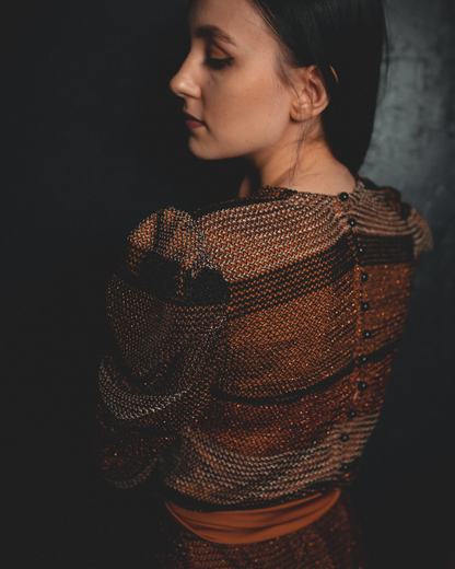 Leg o'Mutton Dress - Lace with Cotton & Natural Silk