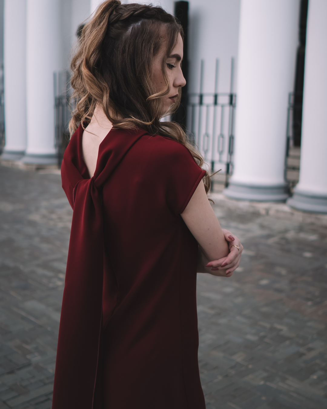 Nadine Dress - Burgundy Viscose