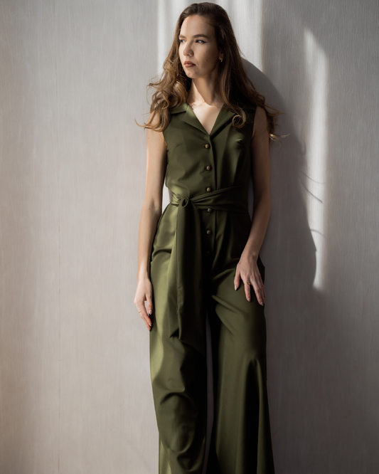 Asha Jumpsuit - Earthy Green Lyocell