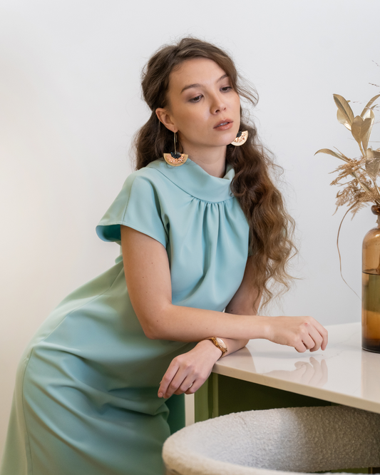 Nadine Dress - Mint Viscose