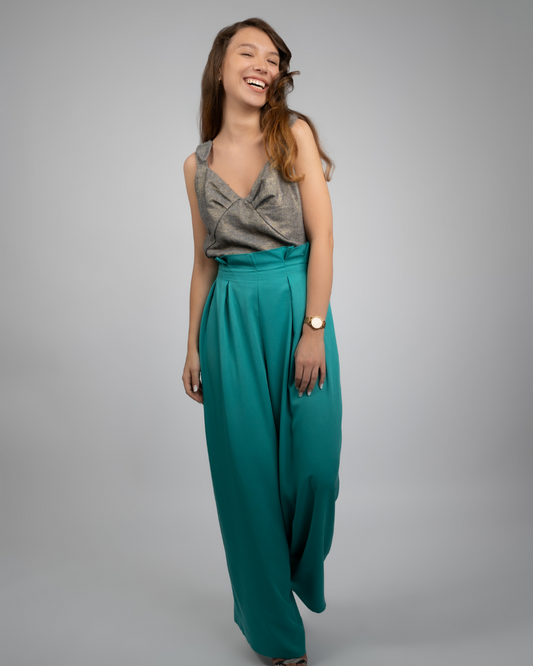 Myra Pants - Turquoise Viscose