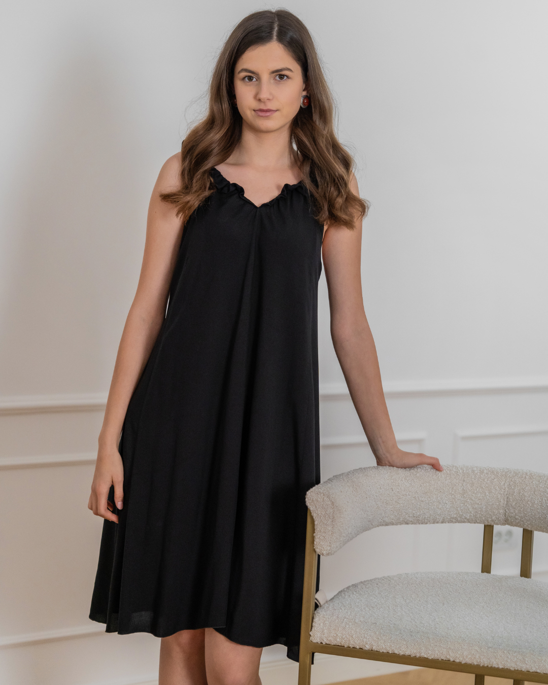 Lia Dress - Black Viscose