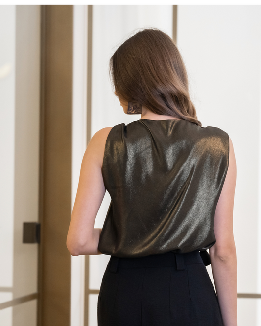 Grace Top - Golden Black Viscose